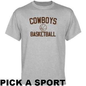    Wyoming Cowboys Ash Custom Sport Icon T shirt  