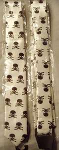 Pirate Silver Skull and Crossbones Tie  