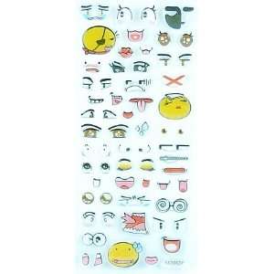  Cute Japanese Face Stickers (Epoxy): Toys & Games