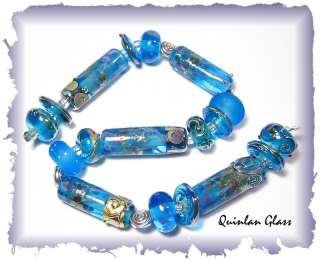 Quinlan Glass Orchid Lakes Handmade Lampwork Glass Beads  