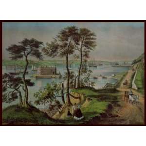 Currier & Ives Staten Island & The Narrows From Fort Hamilton / 1968 