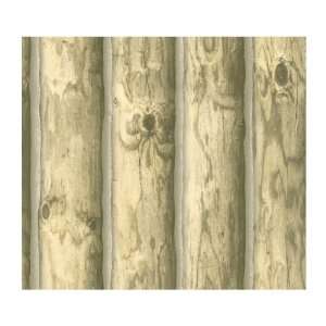  Lake Forest Lodge Mountain Logs Wallpaper, Grey: Home Improvement