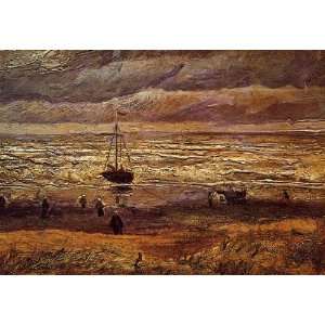  Oil Painting The Beach at Scheveningen Vincent van Gogh 