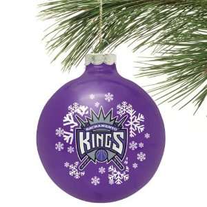    Sacramento Kings Purple Snowflake Glass Ornament
