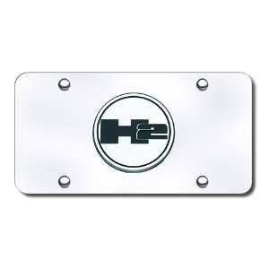  Hummer H2 Logo on Chrome Stainless Steel License Plate 