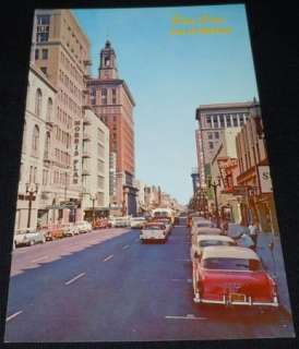 Vintage Postcard San Jose First St Downtown / Cars 50s  