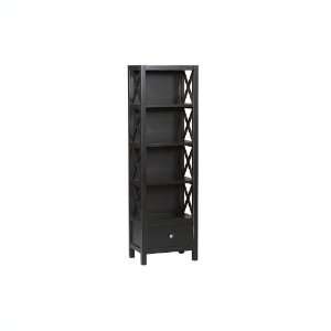   Anna Tall Narrow 5 Shelf Wood Bookcase in Black Furniture & Decor