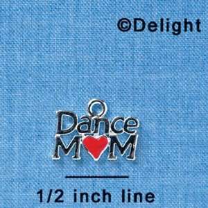  C3828 tlf   Dance Mom with Red Heart   Im. Rhodium Plated 