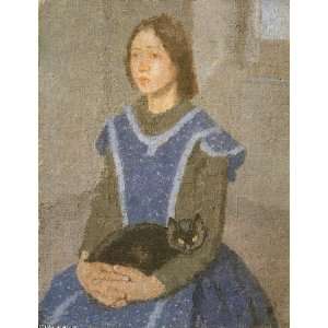   Reproduction   Gwen John   32 x 42 inches   Girl with Cat Home