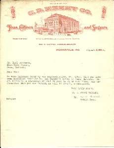 1928 Letter C.D.Kenny Co.Teas & Coffees Indianapolis  