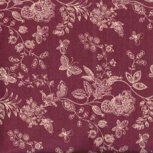  Santee Vintage Collection Burgandy Prints Fabric by the 