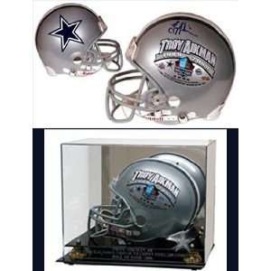 Troy Aikman Signed Cowboys/HOF Helmet w/Display:  Sports 