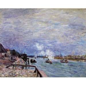   Seine at Grenelle Rainy Wether Alfred Sisley Hand P