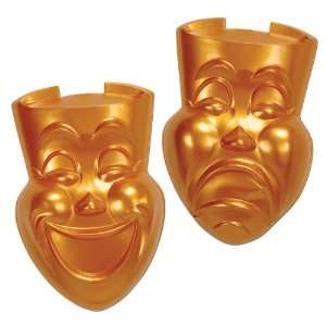  Gold Plastic Comedy & Tragedy Faces Case Pack 72