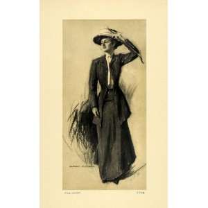  1911 Print Study Woman Wealthy Alonzo Kimball Dress 
