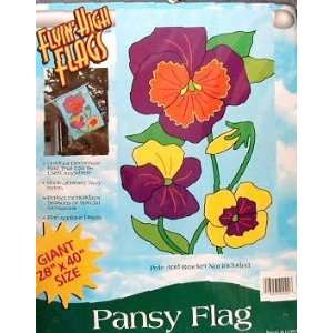  Pansy Decorative Flag   Large Flag = 28 x 40: Patio, Lawn 