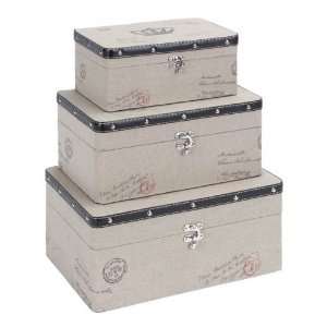   Elegant Wood Leatherette Decorative Storage Boxes: Home & Kitchen