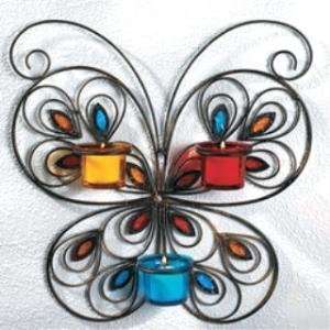   Butterfly WALL art SCONCE CANDLE Holder home decor NEW: Home & Kitchen