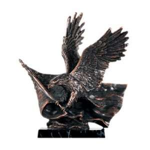  Eagle with a Flying Flag Marble Base Bronze Finish 