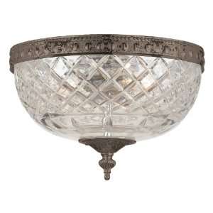   English Bronze Finish with Clear Lead Crystal Shade: Home Improvement