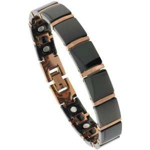   Rose Gold & Black w/ Bar Links, 7/16 in. (11mm) wide, 9 inches long