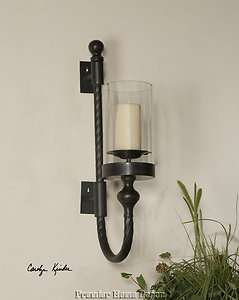   World Tuscan Hurricane Candleholder Wall Sconce Candle Included  