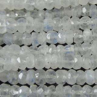 14 Faceted Moonstone rondelle beads gems 5 5.5mm #M2  