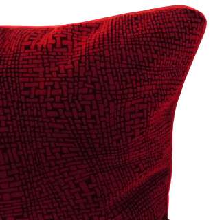 EU16 Deep Red Black Curve Line Velvet Cushion/Pillow/Throw Cover 