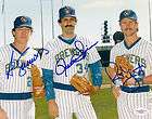 ROBIN YOUNT ROLLIE FINGERS TED SIMMONS BREWERS SIGNED A