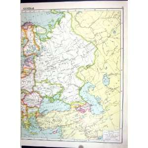  Cassell Antique Map 1920 Rumania Bulgaria Russia 