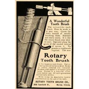  1907 Ad Antique Rotary Tooth Brush Dental Dentist IL 