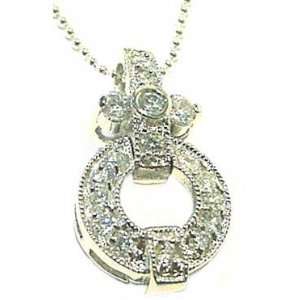   and Necklace Art Deco 925 Sterling Silver Cubic Zirconia, 18 Inches