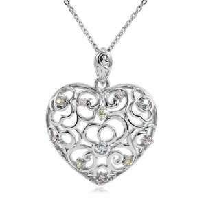  Desires of the Heart Sterling Silver Necklace: Jewelry