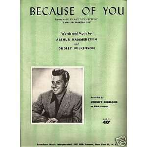   Sheet Music Vintage Johnny Desmon Because Of You 84 