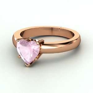    One Heart Ring, Heart Rose Quartz 14K Rose Gold Ring Jewelry
