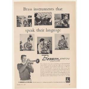  1960 Besson Stratford Brass Instruments Print Ad (Music 