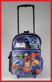 16 Justice League Rolling Backpack Roller/Bag/Superman  