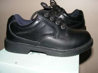 New Boys DOCKERS Black Leather oxford school shoes 13.5  