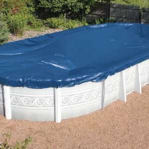  16 x 32 Oval Skirted Winter Pool Cover: Patio, Lawn 