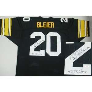 Rocky Bleier Signed Jersey   Black 4XSBChamps:  Sports 
