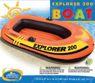 INTEX Explorer 200 Inflatable Two Person Raft Boat 078257583300  