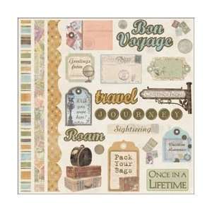  Paper Company Bon Voyage Sticker Sheet 12X12 With Spot 