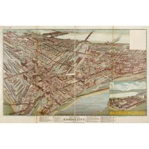  Historic Panoramic Map Panoramic view of the west bottoms 