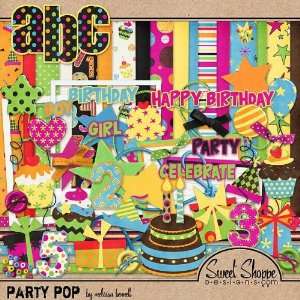  Digital Scrapbooking Kit: Party Pop by Melissa Bennett 