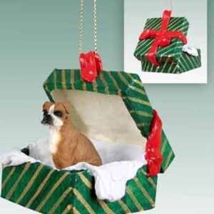  Uncropped Red Boxer in a Box Christmas Ornament: Home 