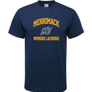  Merrimack Warriors Navy Womens Lacrosse Arch T Shirt 