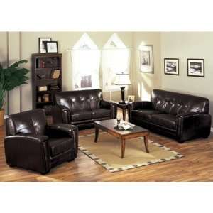  Melrose Bonded Leather 3 Piece Living Room Set: Furniture 