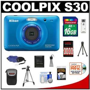  Nikon Coolpix S30 Shock & Waterproof Digital Camera (Blue 