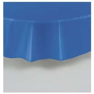 Royal Blue Round Plastic Tablecloth 84 Diameter  Kitchen 