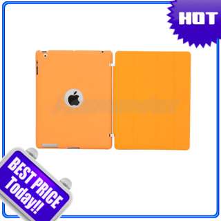 Slim Magnetic Leather Smart Cover + Hard Back Shell Case for iPad 2 